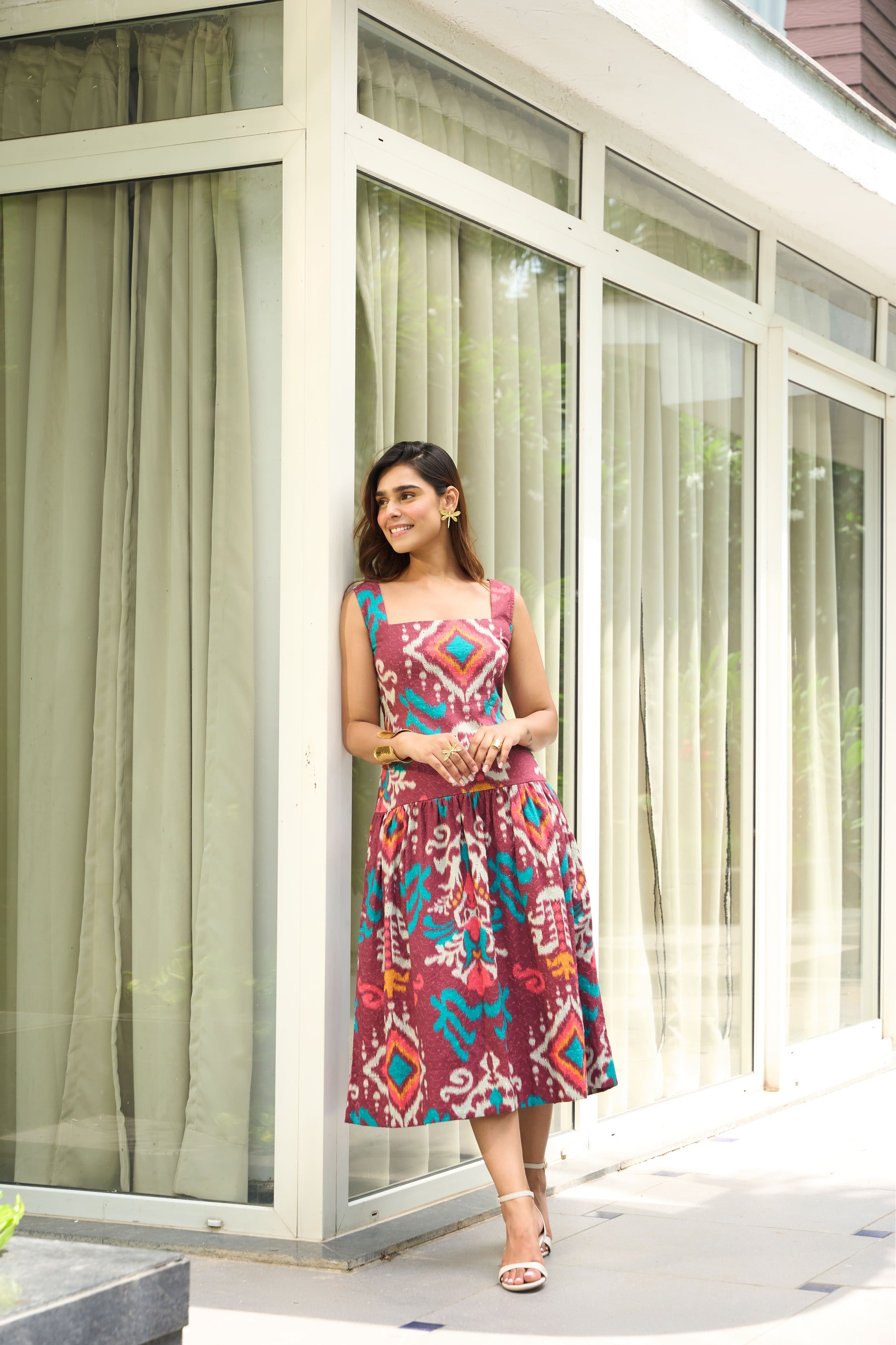 Alara- Schiffii Ikat Print Dress