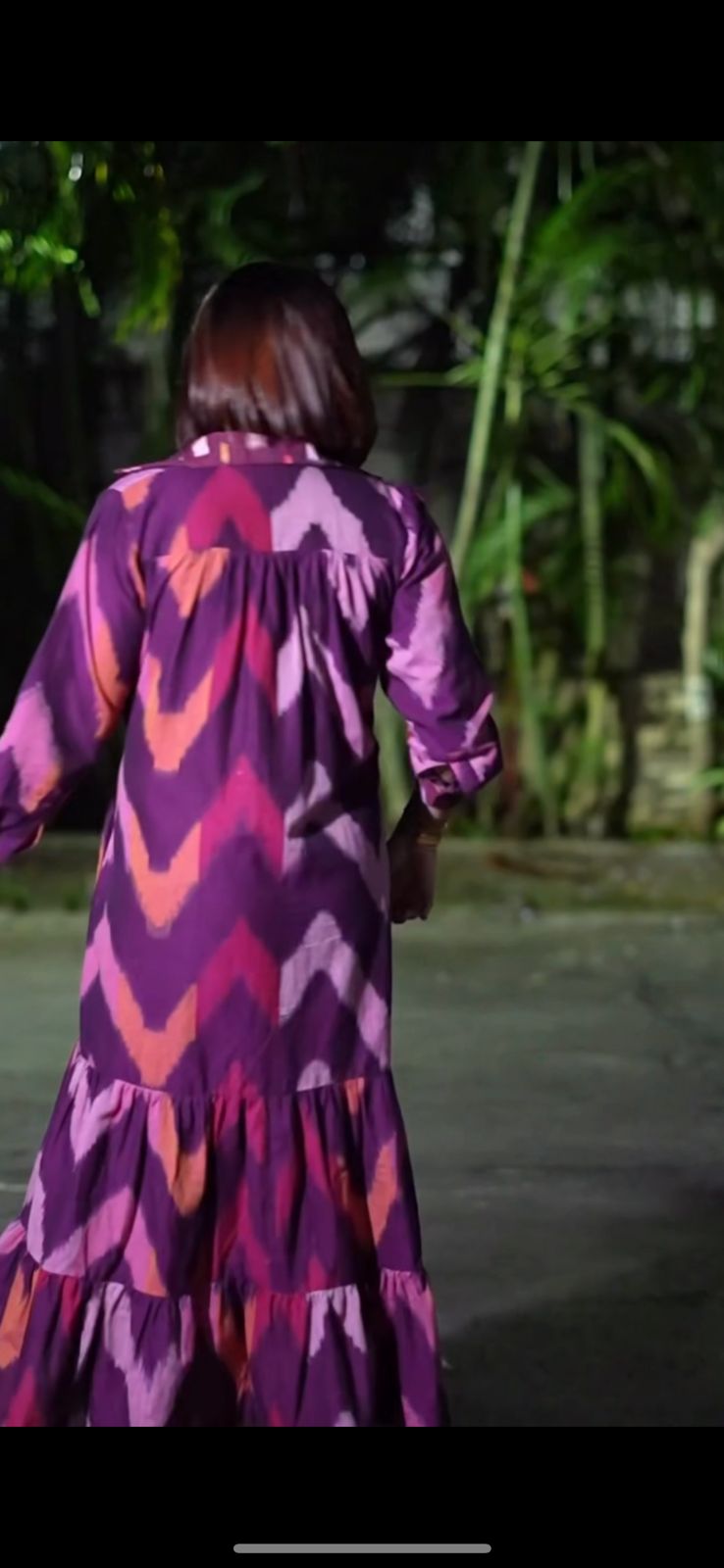 Handwoven Ikat Amethyst Antifit Shirt Dress