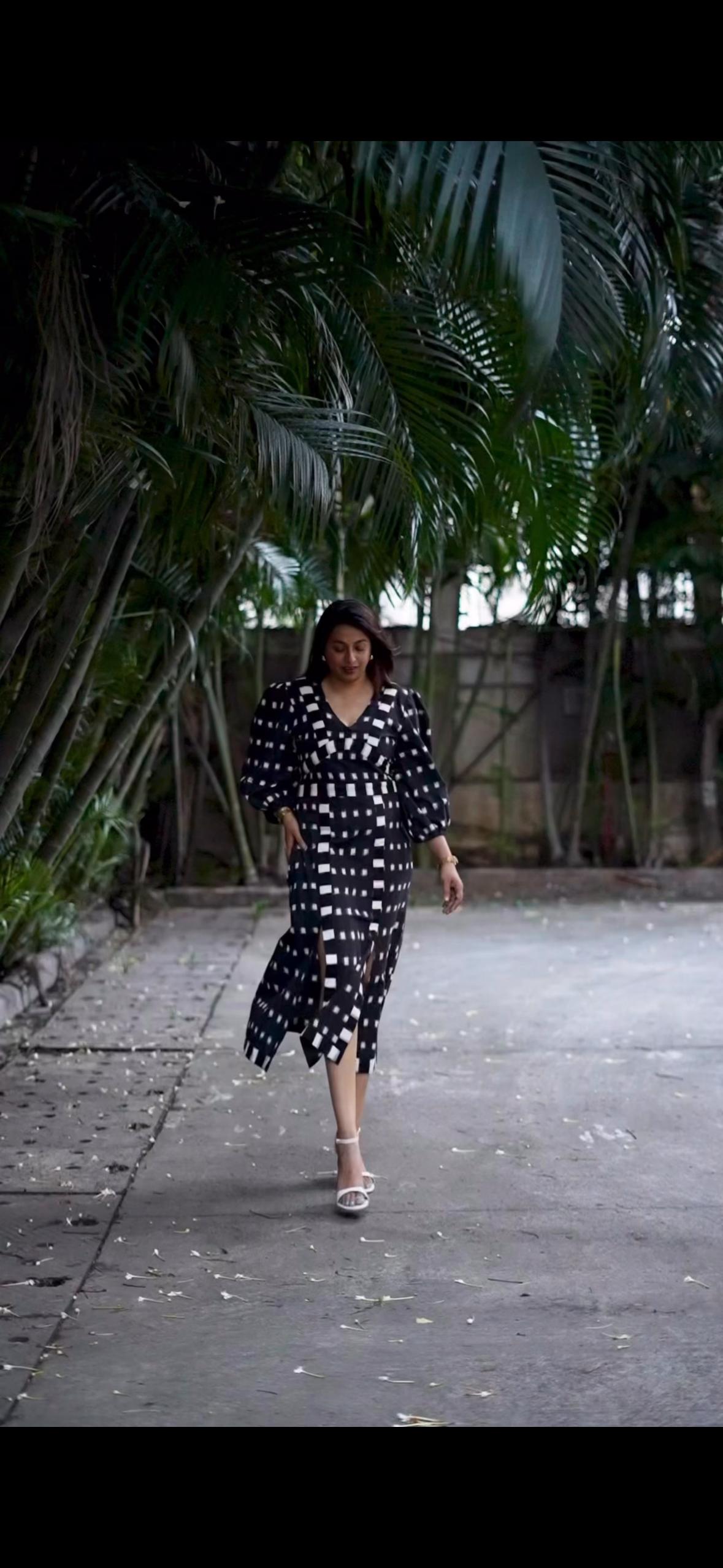 Double Ikat Black & White Dress