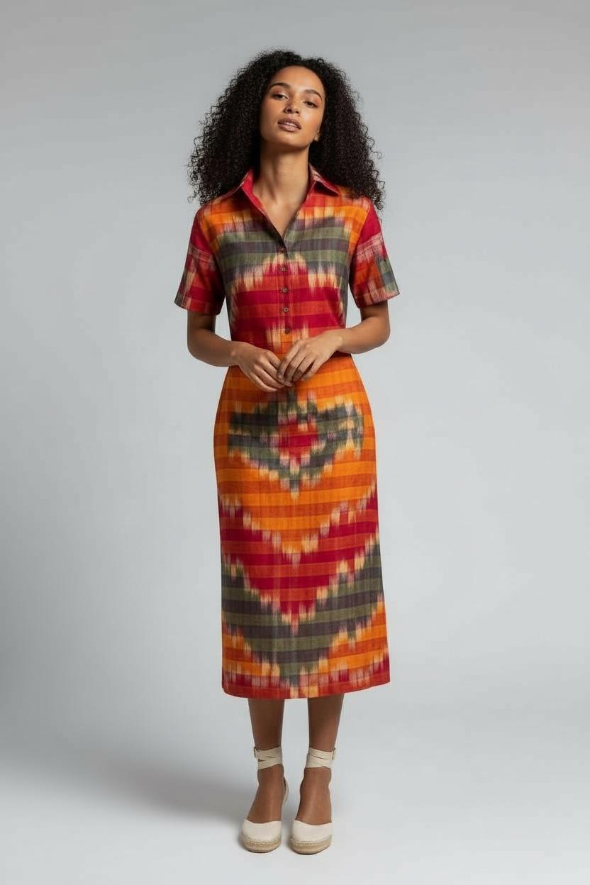 Kotki Gamcha Shirt Dress