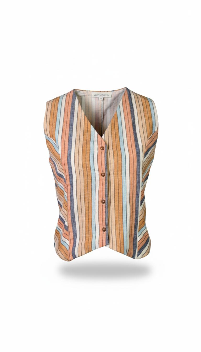 Handloom Stripes Waistcoat
