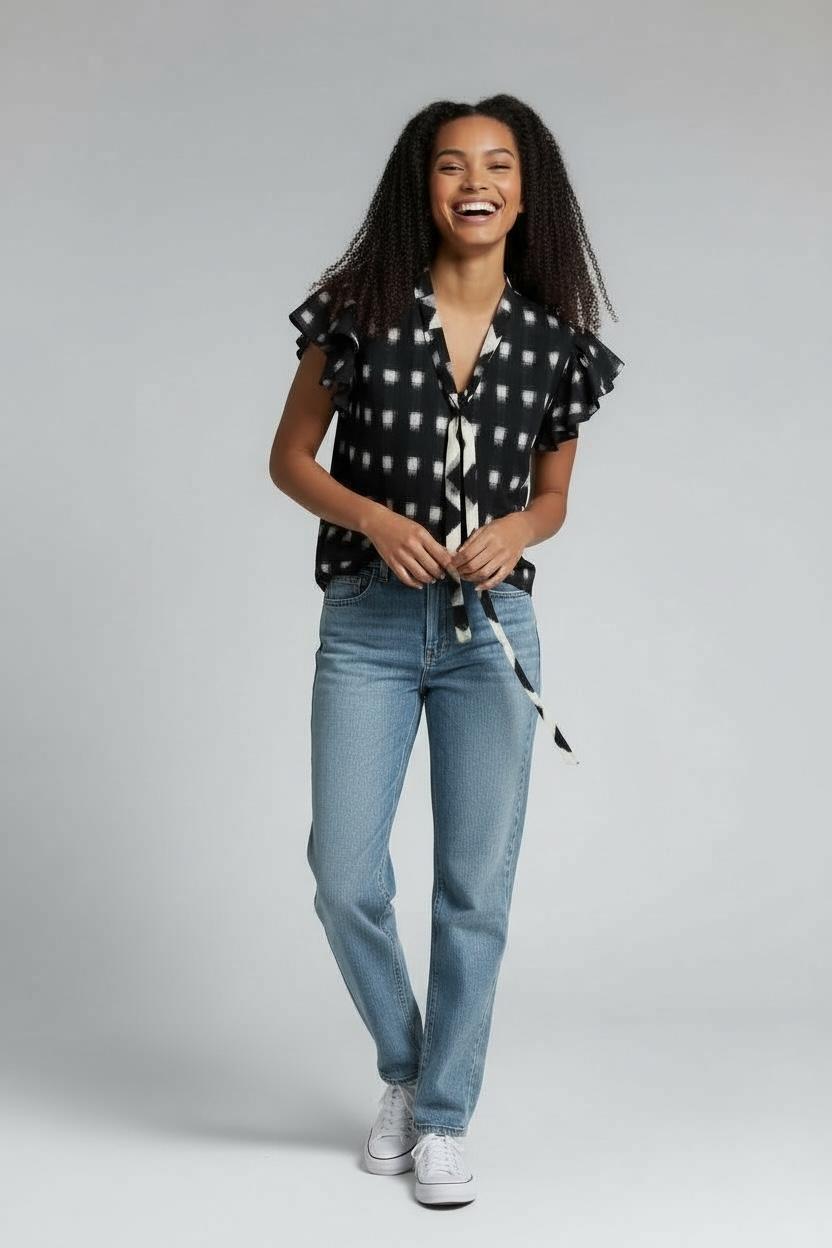 Handwoven Ikat Checks Blouse