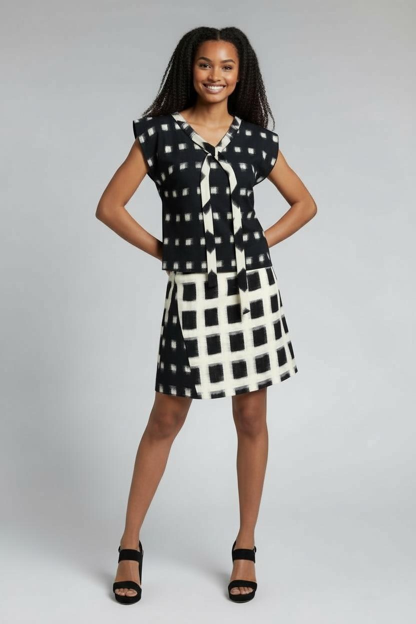 Handwoven Ikat Checks coord set