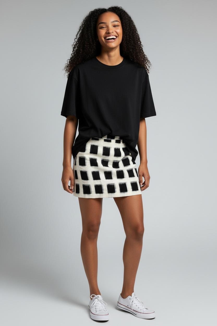 Handwoven Ikat Checks Skirt