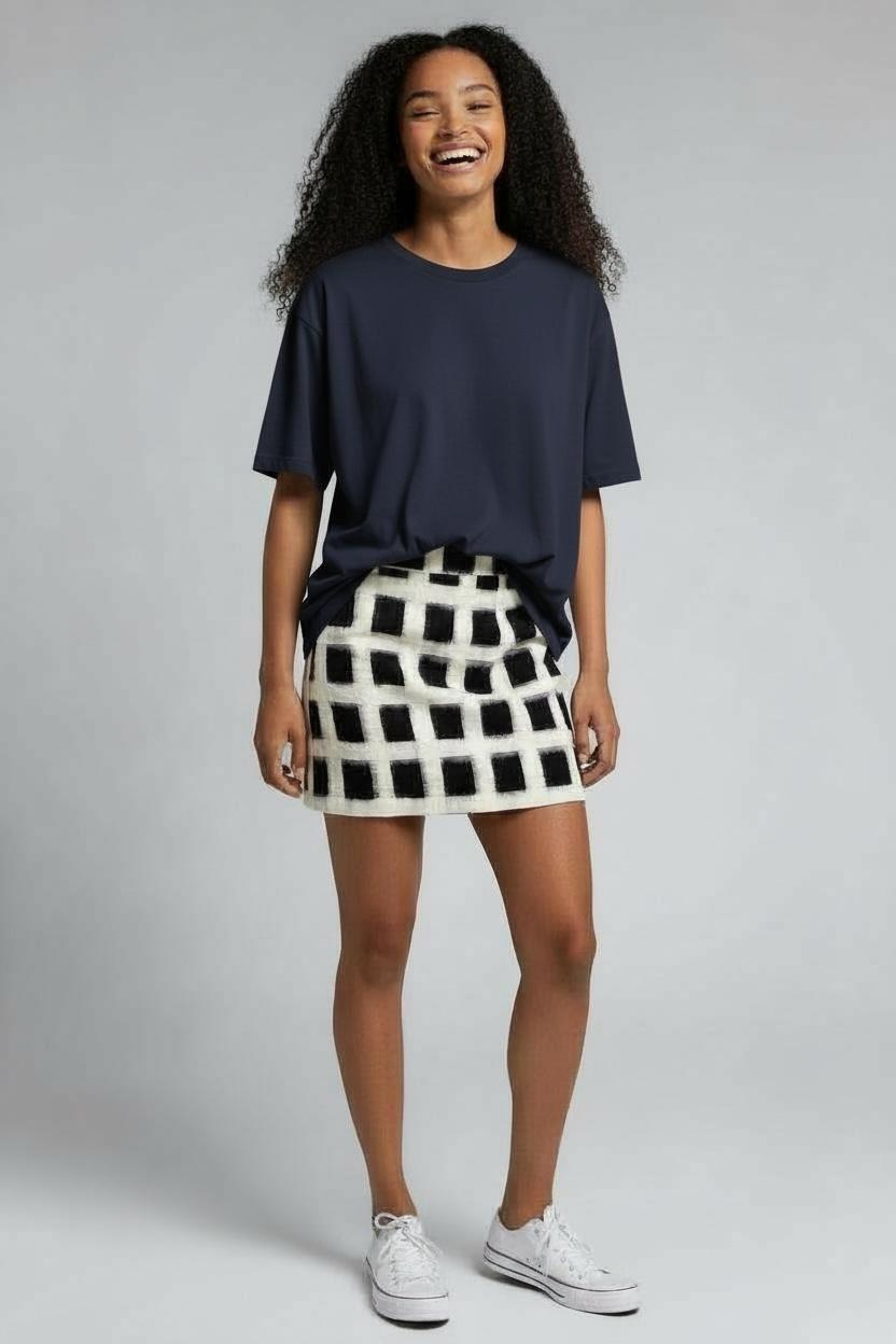 Handwoven Ikat Checks Skirt