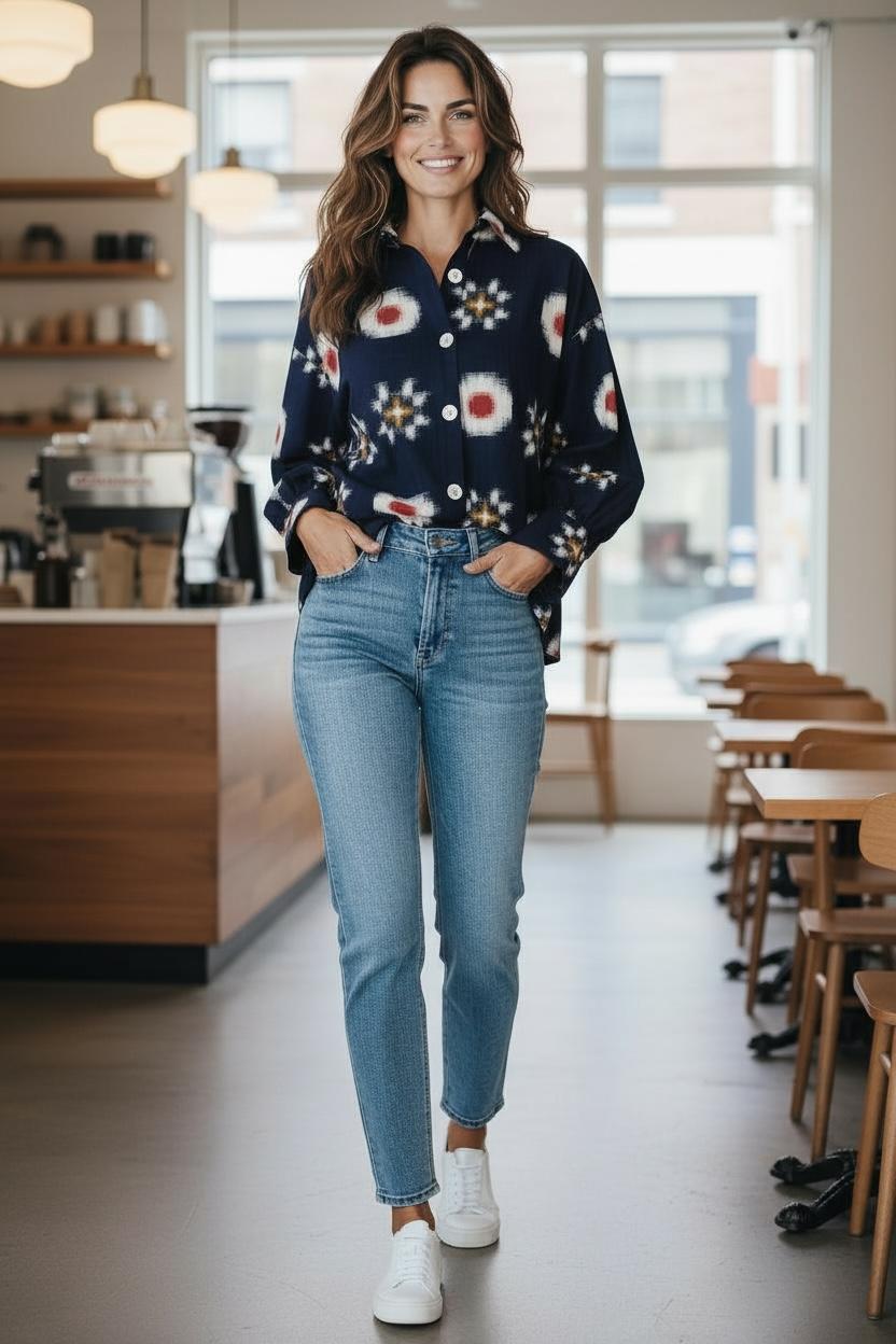 Ikat Telia Rumaal Navy Shirt