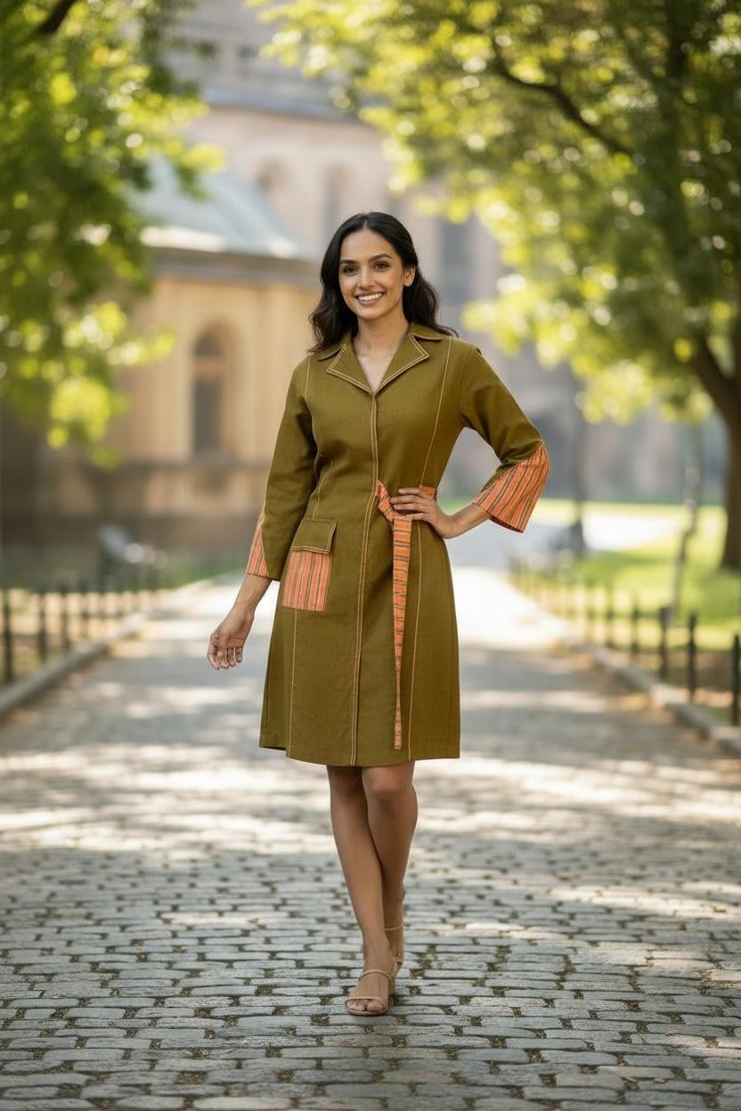 Handloom Blazer short Dress