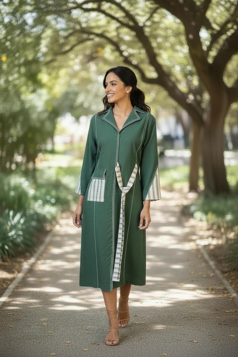 Handloom Midi Blazer Dress