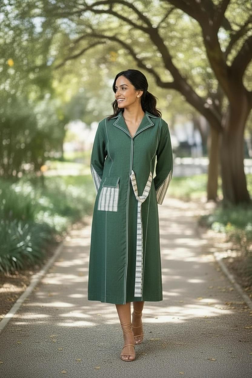 Handloom Midi Blazer Dress