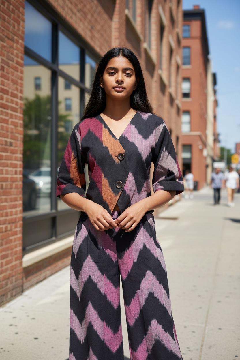 Ikat handwoven waistcoat