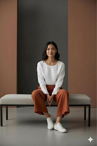 Earthy Brown Handloom Cotton Wide Pants