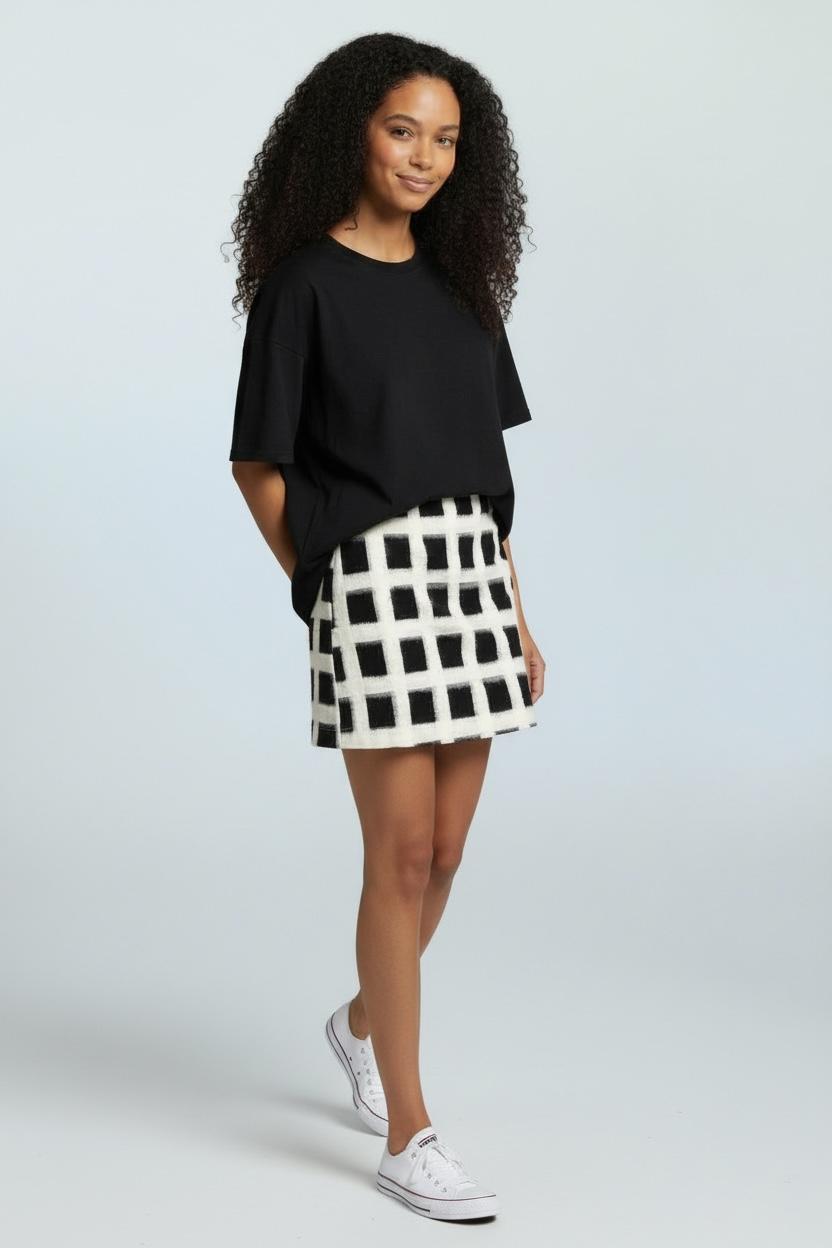 Handwoven Ikat Checks Skirt