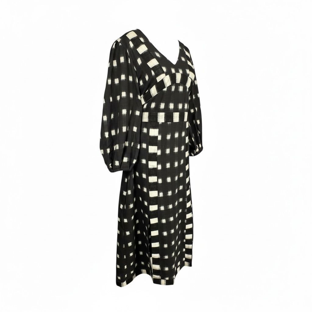 Double Ikat Black & White Dress