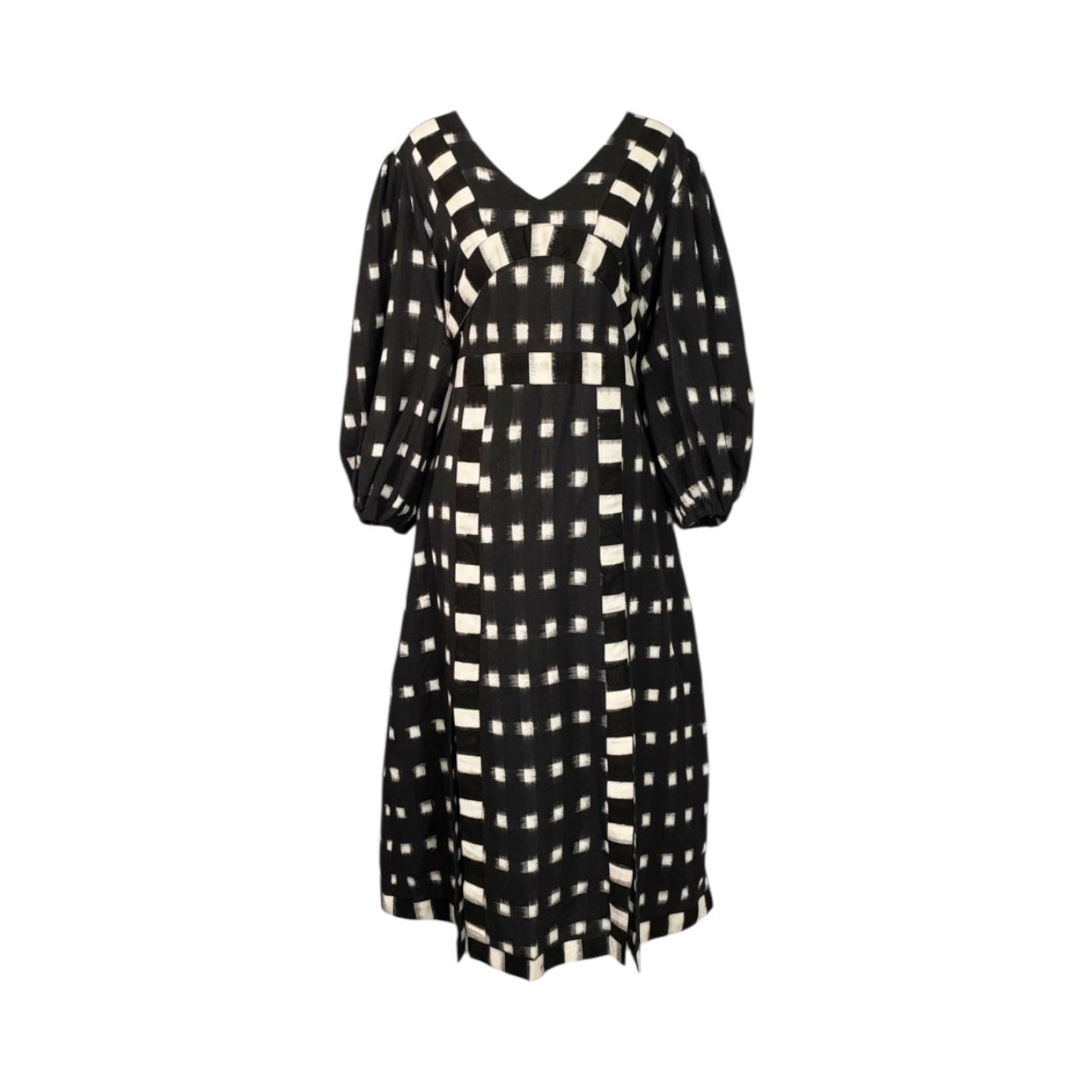 Double Ikat Black & White Dress