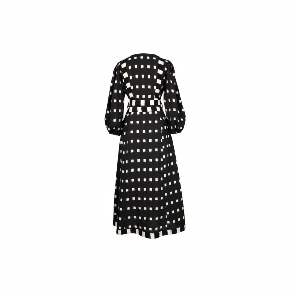 Double Ikat Black & White Dress